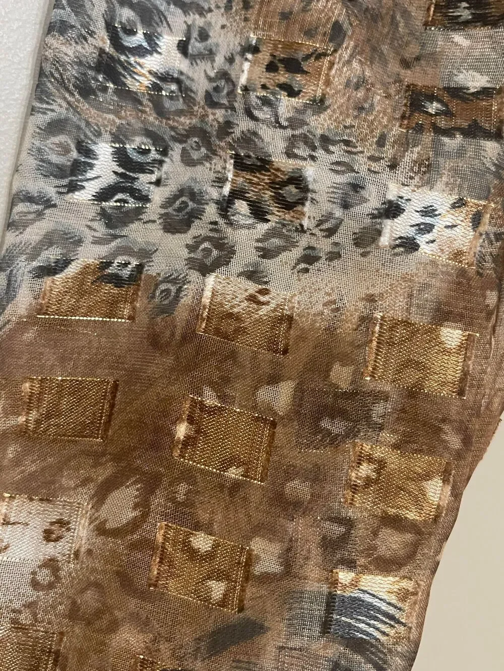 Women’s Gold Tan Brown Animal Print Infinity Scarf